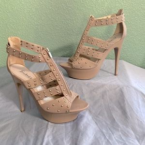 Frederick’s of Hollywood studded light grey high heels